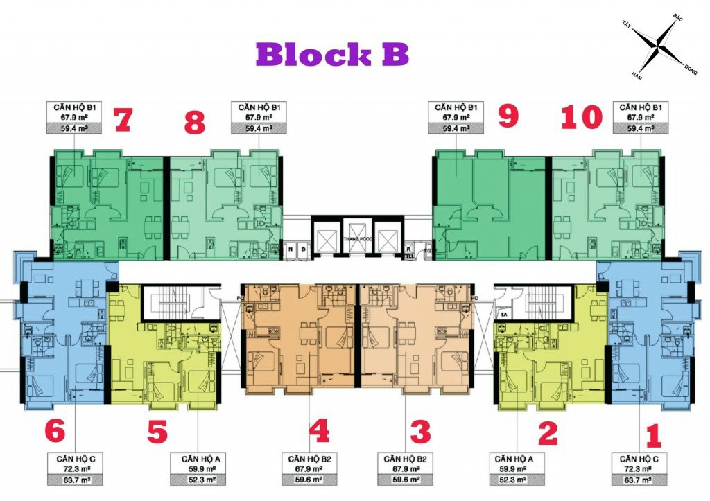 Cho thuê 67.9m2 block B17.10
